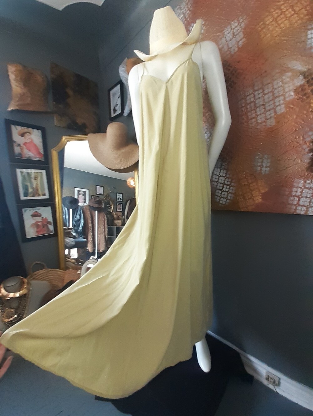 Zara Light Pea Green Slip Maxi Dress with Spaghetti Straps